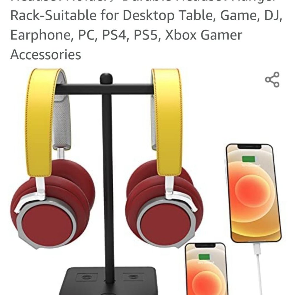 Headphone holder and phone charger